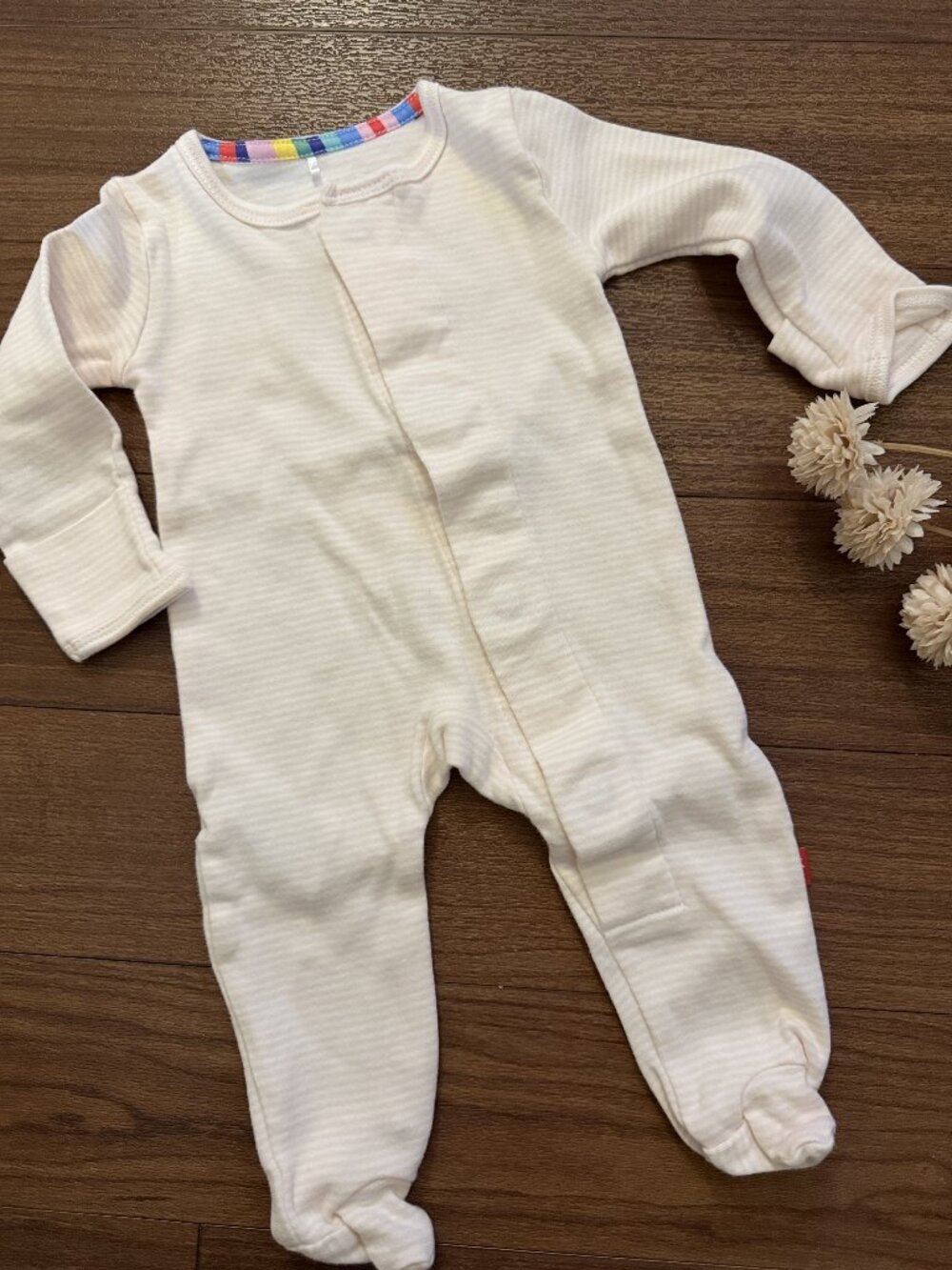 Magnetic Me Organic Cotton Footed Sleeper 0-3M Cream